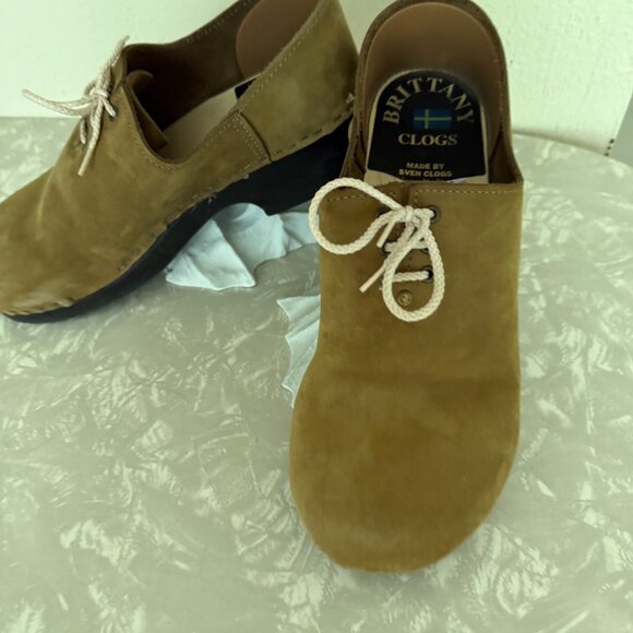 sven no. 6 clogs brittany cottage octoberfest fairy 42 suede tan bendy sole